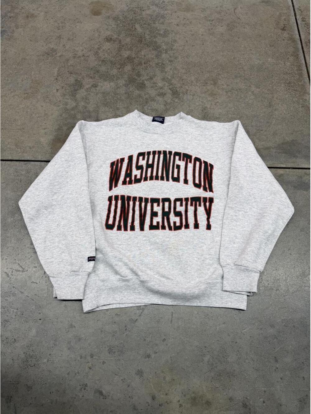 vintage washington university collegiate grey made in usa crewneck size medium